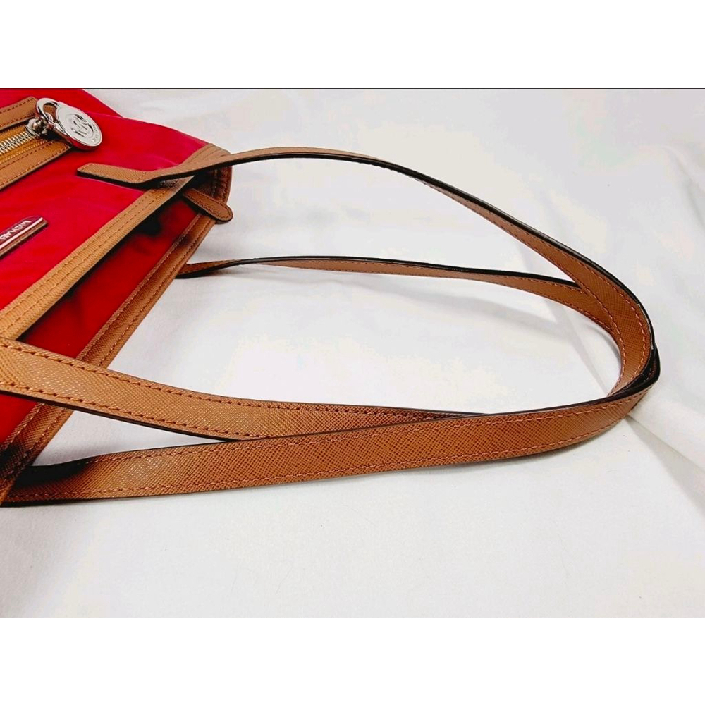 Michael Kors Red Brown Nylon Tote Bag - Picture 9 of 12
